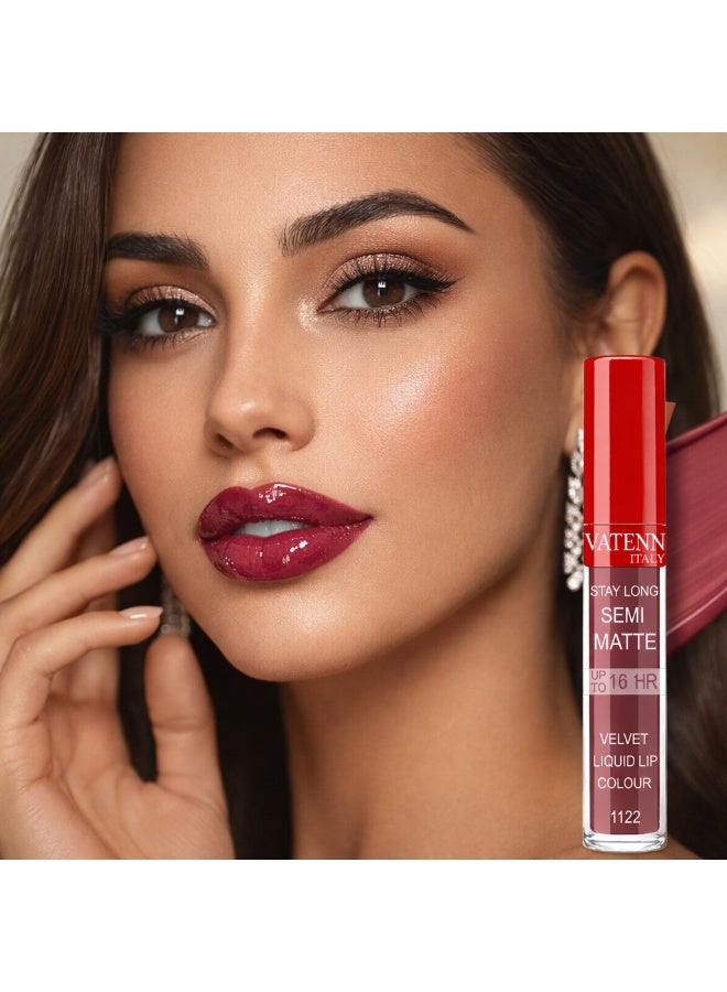فاتن إيطاليا Stay Long Semi Matte Velvet Liquid lip color 1122 - Image 2